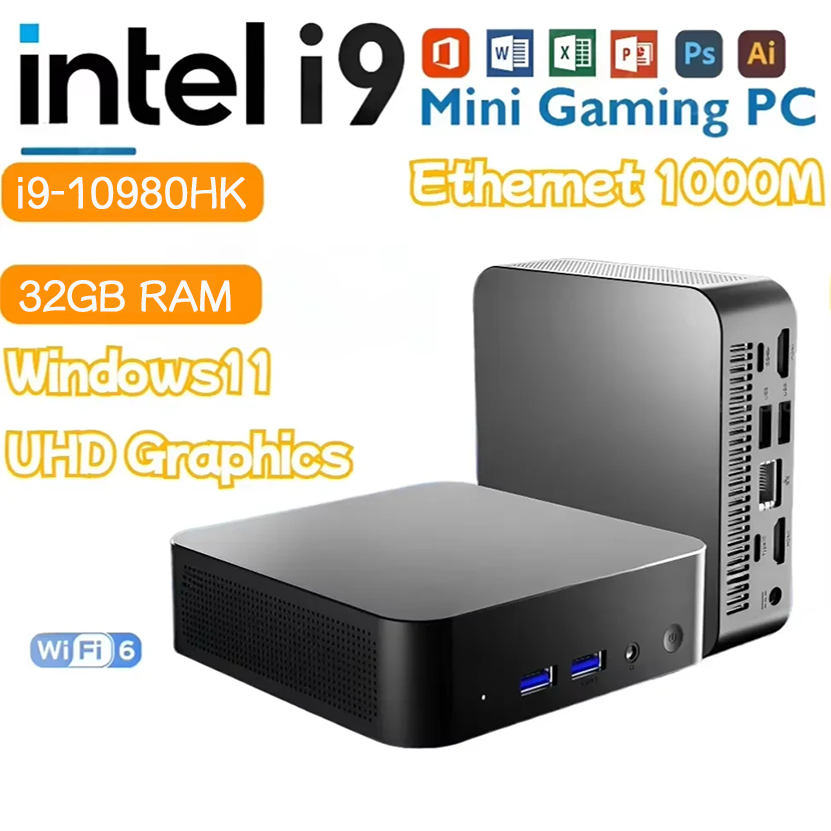 Gaming Console Mini - Portable Gamer Desktop Mini PC Intel