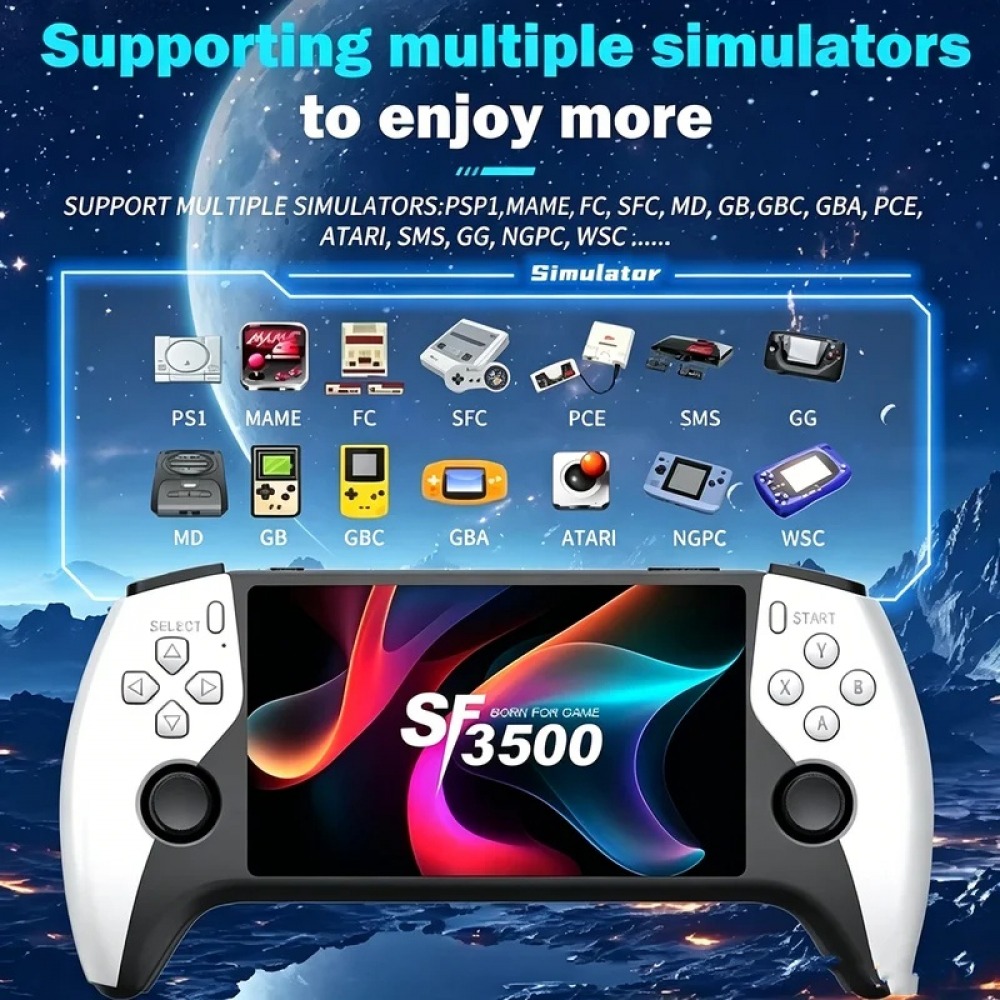 SF3500 5 inch Handheld Game Co - Gaming Console Emulator 评论和价格